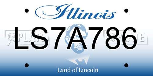 LS7A786 Illinois License Plate