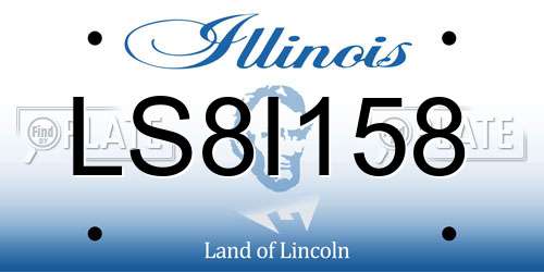 LS8I158 Illinois License Plate