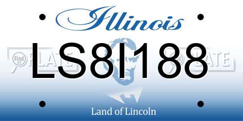 LS8I188 Illinois License Plate