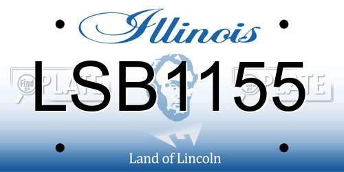 LSB1155 Illinois License Plate