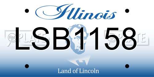 LSB1158 Illinois License Plate