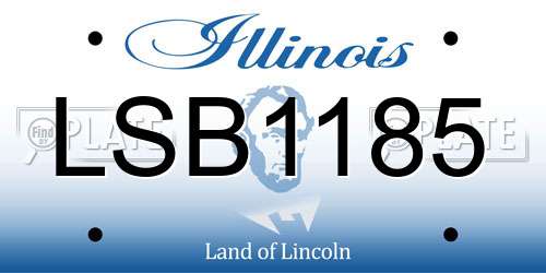 LSB1185 Illinois License Plate