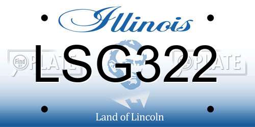 LSG322 Illinois License Plate
