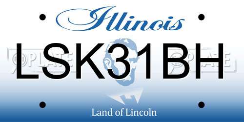 LSK31BH Illinois License Plate