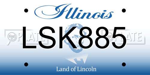 LSK885 Illinois License Plate
