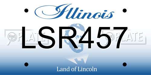 LSR457 Illinois License Plate