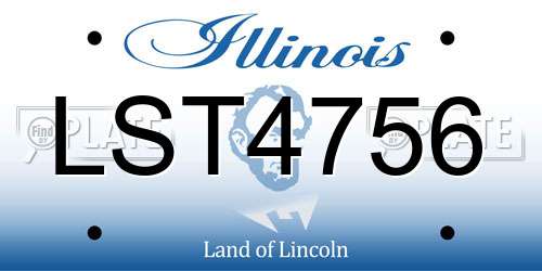 LST4756 Illinois License Plate