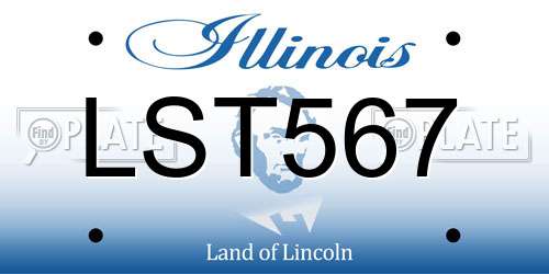 LST567 Illinois License Plate