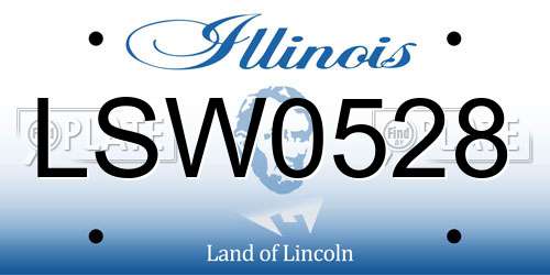LSW0528 Illinois License Plate