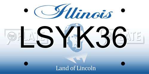 LSYK36 Illinois License Plate