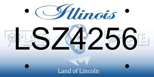 LSZ4256 Illinois License Plate