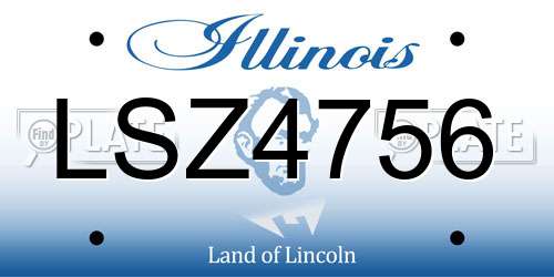 LSZ4756 Illinois License Plate
