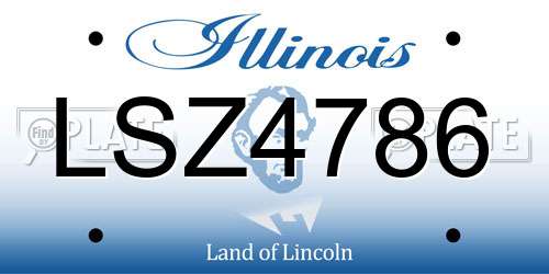 LSZ4786 Illinois License Plate