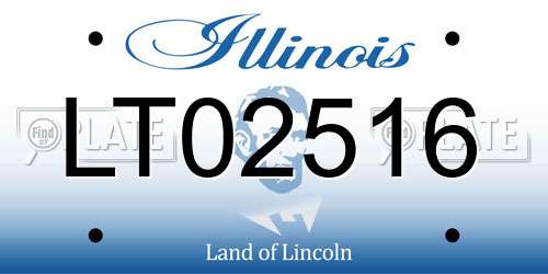 LT02516 Illinois License Plate