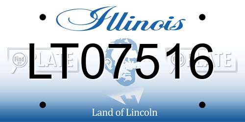 LT07516 Illinois License Plate