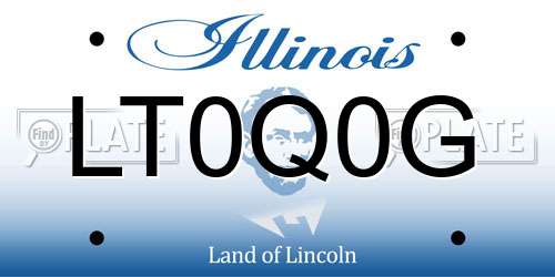 LT0Q0G Illinois License Plate