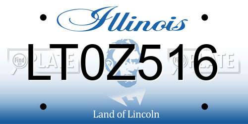 LT0Z516 Illinois License Plate