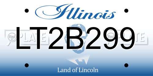 LT2B299 Illinois License Plate