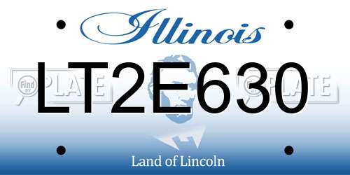 LT2E630 Illinois License Plate
