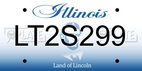 LT2S299 Illinois License Plate