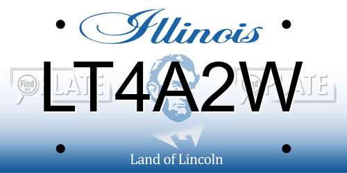LT4A2W Illinois License Plate
