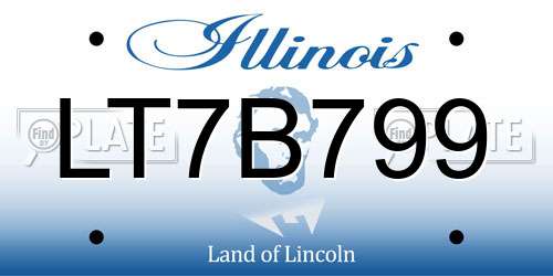 LT7B799 Illinois License Plate