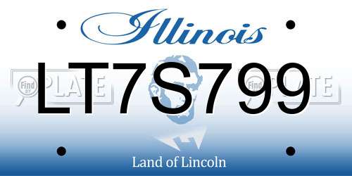 LT7S799 Illinois License Plate
