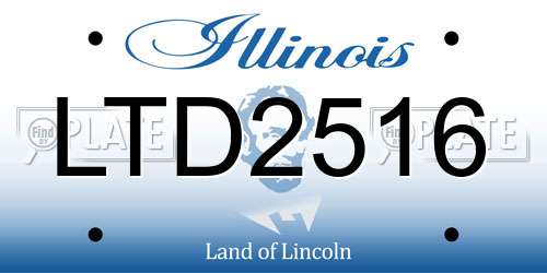 LTD2516 Illinois License Plate
