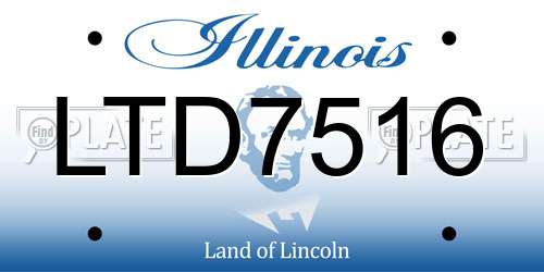 LTD7516 Illinois License Plate