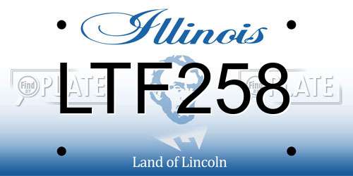 LTF258 Illinois License Plate