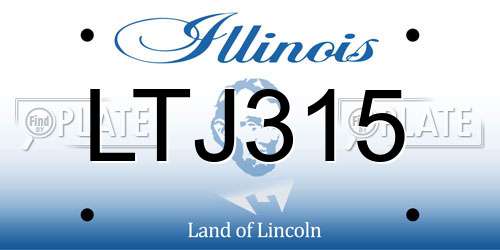LTJ315 Illinois License Plate