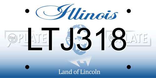 LTJ318 Illinois License Plate