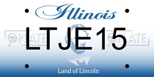 LTJE15 Illinois License Plate