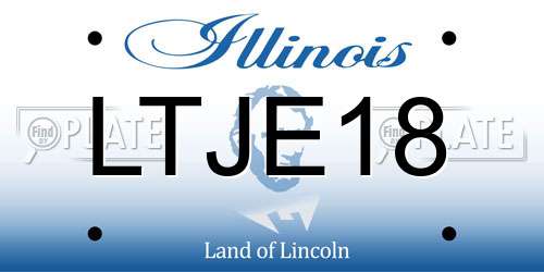 LTJE18 Illinois License Plate