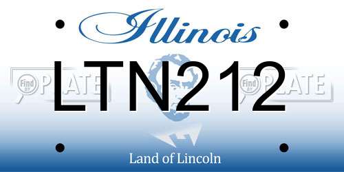 LTN212 Illinois License Plate