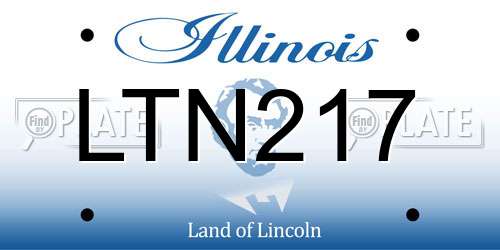 LTN217 Illinois License Plate