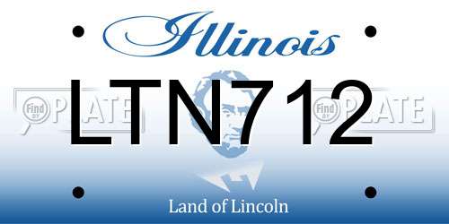 LTN712 Illinois License Plate