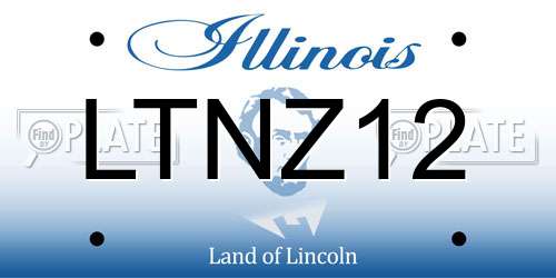LTNZ12 Illinois License Plate