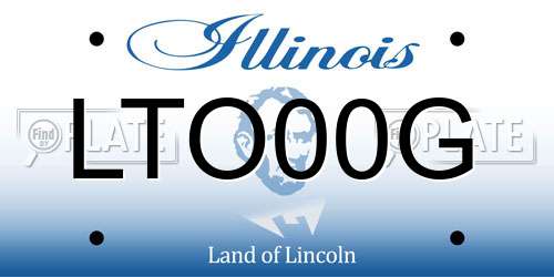 LTO00G Illinois License Plate
