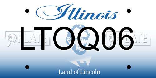 LTOQ06 Illinois License Plate