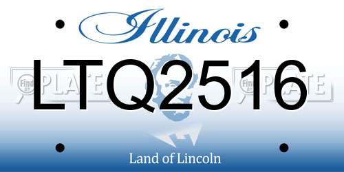 LTQ2516 Illinois License Plate