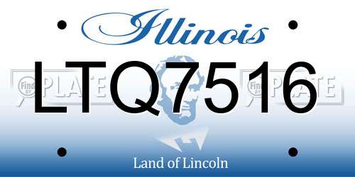 LTQ7516 Illinois License Plate