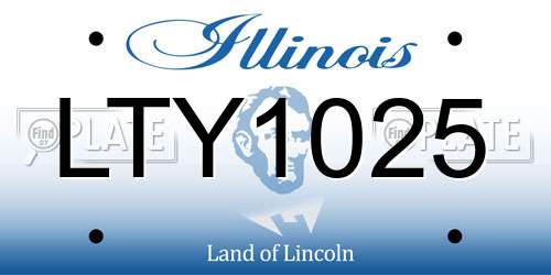 LTY1025 Illinois License Plate