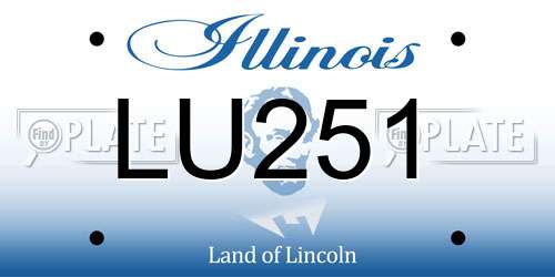 LU251 Illinois License Plate