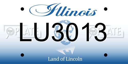 LU3013 Illinois License Plate