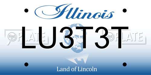 LU3T3T Illinois License Plate