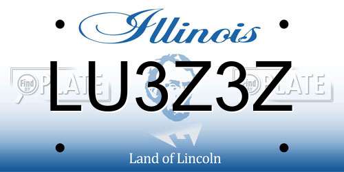 LU3Z3Z Illinois License Plate