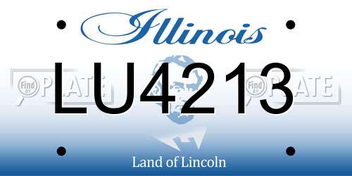 LU4213 Illinois License Plate