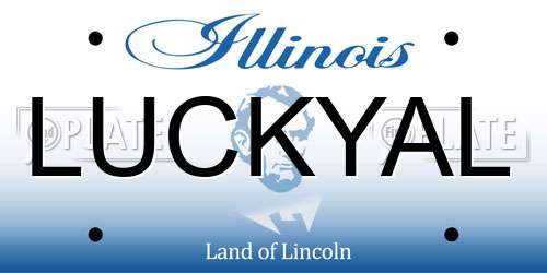 LUCKYAL Illinois License Plate