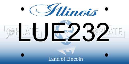 LUE232 Illinois License Plate